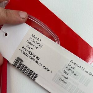 Jovani Red and Gray Tag